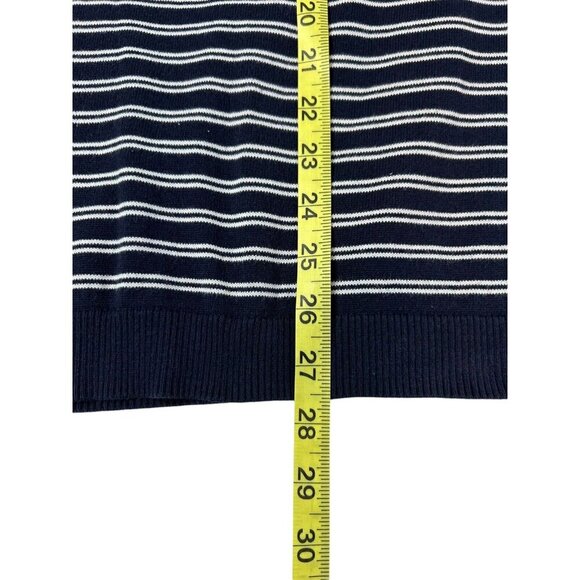 Talbots Womens Pullover Striped Knitted Sweater 3/4 Sleeves Blue White Size 2X - Picture 4 of 5